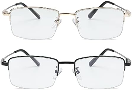 m1 & m2 Прогресивно Многофокусные Очила за четене за мъже и жени, M1M2, 2 опаковки, със Стилен Дизайн в Полукадровой ръбове, Блокиращ синята
