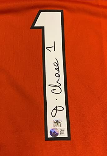 Джа'Marr Чейс С Автограф Синсинати Подписа Оранжевия Футболната Фланелка на Бекет COA