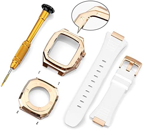 CNHKAU най-новият модел от неръждаема стомана за Apple Watch Band 7 44 мм 45 мм Благороден метал за iWatch Series 7 6 SE 5 41 мм