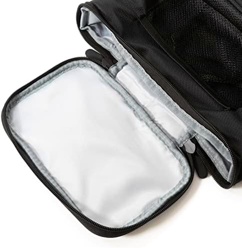Малка черна чанта за аксесоари Ronoto River с трубным звук - с мека и регулируема пагон и мрежесто джоб - В комплект с кърпа за почистване