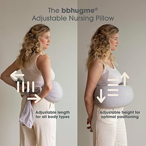 bbhugme Регулируема възглавница за хранене - кърмене, Хранене от шише, Подкрепа на детето - Регулируема твърдост и кацане