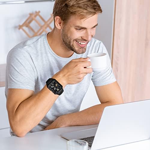 Wristitani Предназначен за Apple Watch Band със Здрав корпус 44 мм 45 мм, Защитен калъф-броня iWatch Band за мъже и жени за Apple Watch