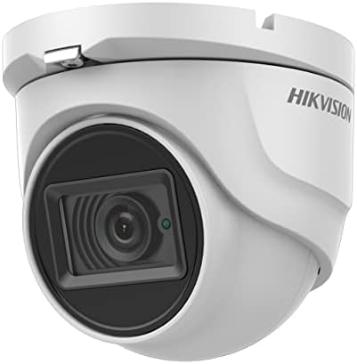 Hikvision DS-2CE76H0T-ITMFS 5-Мегапикселова аналогов куполна камера с висока резолюция HD-TVI с вграден микрофон за запис на звука, фиксиран обектив от 2.8 mm, защитени от атмосферни