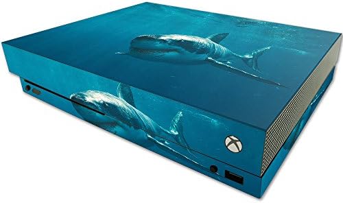 Кожата MightySkins е Съвместим само с конзола на Microsoft One X - Shark | Защитно, здрава и уникална vinyl стикер-опаковка | Лесно се нанася,