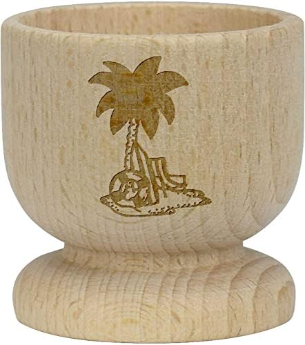 Дървена чаша за яйца Azeeda 'Palm Tree & Beach Items' (EC00023115)