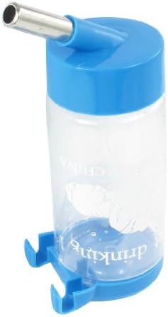 uxcell® Пластмасови пиенето за домашни любимци, котки, кучета, подвесная бутилка за пиене, 350 мл, синя прозрачна
