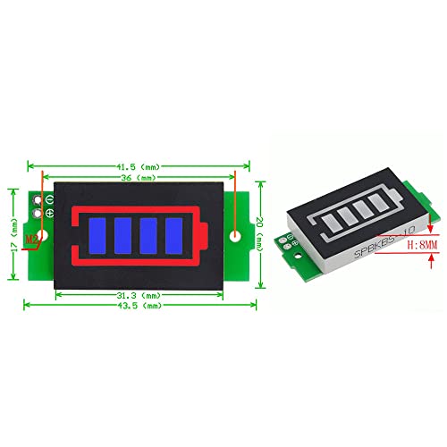 модул индикатор Капацитет литиева батерия 1бр 3,7 В, общ цвят 1-8 Със зелен цвят