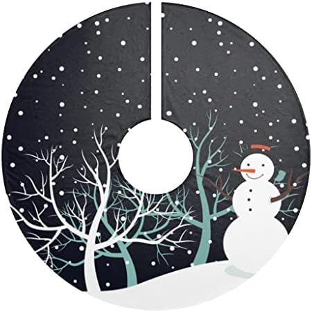 Пола под формата на Снежен човек/Коледен Декор под формата на Снежен човек/Тъмно Син Коледен Декор/Синя Пола във вид на елхи/Празнична Пола под формата на Елхи с Еди