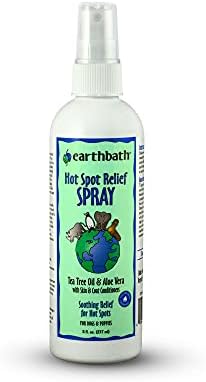 спрей earthbath Hot Spot Relief Spray - Помага за успокояване на Горещи точки и кожни заболявания, Направено в САЩ - Чаено