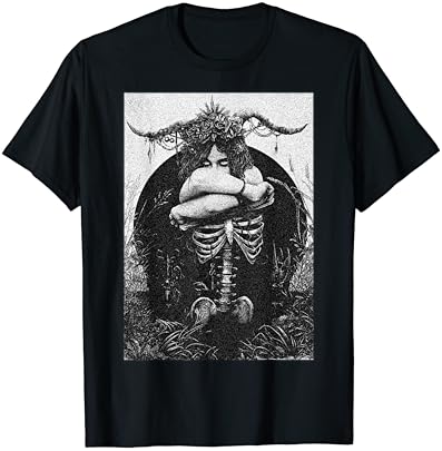 Оккультная Готическата Тъмната Сатанинская Нечестивая Тениска с Магьосничество Гръндж Готик, Емо