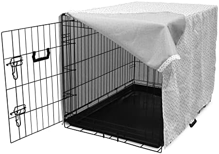 Сиво-Бял капак за кутия за кучета Ambesonne, Геометрични Диамант с форма на Мозайка Фигура, Цифров Минималистичен дисплей, Лесна за Използване