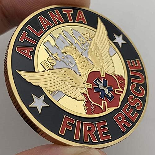 Съединените Щати Атланта Пожаро-Спасителна Възпоменателна Монета Свети Флориан Пожарникар Покровител са подбрани Монета Щастливата Монета