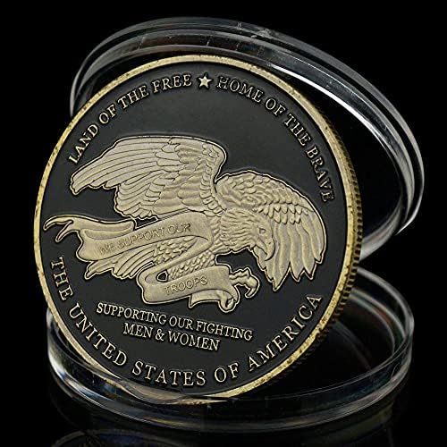 Военна монета на САЩ Земя на Свобода Дом на Смелите Събиране на подаръци Художествена Черна Позлатена Медна Възпоменателна монета на