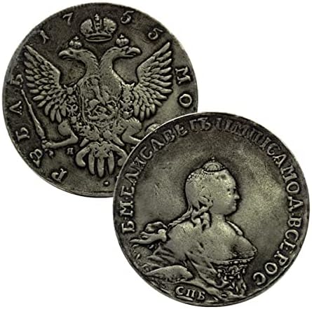 1737 Руска Сребърна Монета Полина Елизабет, Царски Сребърен Долар, Възпоменателна Монета с Двуглавым Орел и Оттиском Отстрани