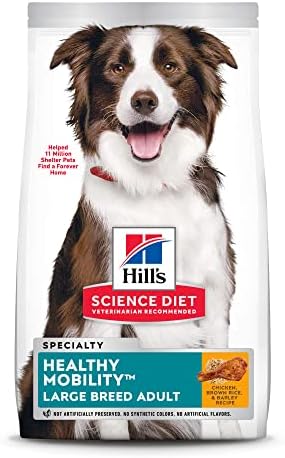 Суха храна за кучета Hill ' s Science Diet, за възрастни, Едра порода, Полезна за Мобилност за здравето на Ставите, Брашно от Пилешко месо, Кафяв ориз и Ечемик по Рецептата, 30-ф