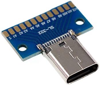 Oiyagai 2 елемента Connector Type C USB 3.1 24P 24-Пинов Конектор За свързване на платката Адаптер Заваръчната Тестова платка