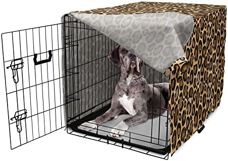 Калъф за клетка за кучета с Лунен Любимец Принтом, Cartoony Дизайн, Модерен Модел от Леопардовой на кожата, Дивата Природа,