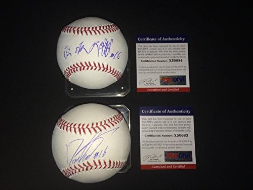 Дайсуке Мацузака два ПЪТИ Подписа Бейзболни топки на Английската и японската Мейджър лийг бейзбол PSA/ DNA - С автограф
