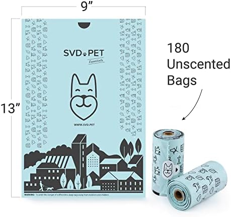 SVD.Пакети за какашек на домашни кучета, 120 Торбички за кучешки какашек без мирис, с държач на торбата за боклук и са Много дебели, със