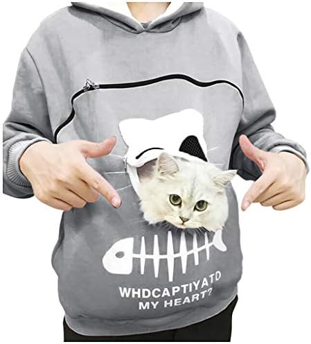 Пуловери, блузи, hoody с качулка, блуза с изображение на животно котка, дишащи дамски чанта, дамска блуза, ежедневни тениски,