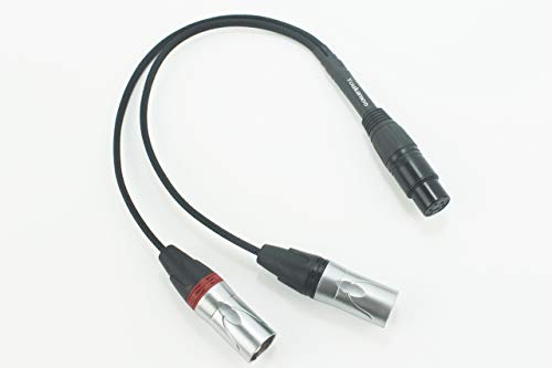 Youkamoo 4-Пинов XLR за избягване на двойното 3-контактен конектор XLR Посеребренный Аудио Кабел-Адаптер за Слушалки 1 ФУТ 0,3 М