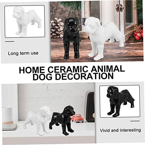 Veemoon, 2 броя, керамично украса за кучета, украса за дома, керамични декор за кучета, нежна декорация за кучета, керамика, настолна