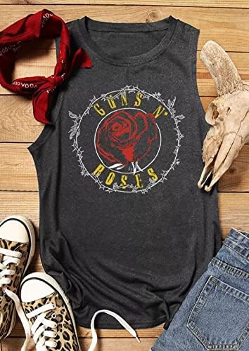 Guns ' N ' Roses Майк Дамски Забавна Тениска Без Ръкави, С Участието На Скелети, Лятна Тениска С Писмото Принтом, Ежедневни Фланелка С Черепа