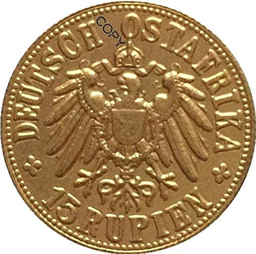 Вызовная Монета Немски 1916 15 Рупии Копие монети 22 мм COPYSouvenir Новост Монета, Монета Подарък Колекция от монети