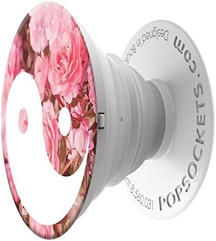 PopSockets: сгъваема дръжка и поставка за мобилни телефони и таблети - рози Ин Ян