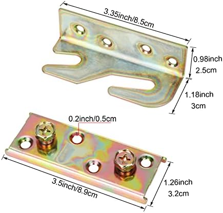 8 Комплекти скоби за направляващи легла Тежкотоварни Обков за рамката на леглото, Без да секретни закрепване за направляващи легла Дървени