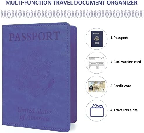 Разход на притежателя за паспорт и карта ваксина от 2 опаковки - Притежател на паспорт с отделения за карти, ваксини, водоустойчив,