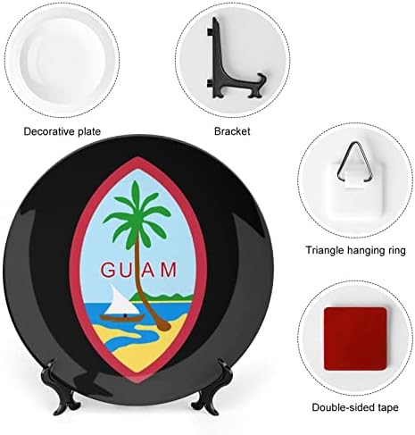 Национална Емблема на Гуам е Забавно Декоративна Чиния от Костен Порцелан Кръгли Керамични Плочи плавателни съдове с Поставка