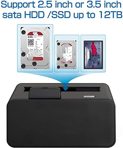 ZHUHW Докинг станция за твърд диск, USB 3.0 SATA Бутон за включване, 2,5, 3,5-инчовата станция за твърд диск SSD С UASP поддръжка на 10 TB