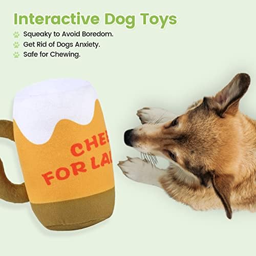 LALFPET 2 опаковки Скрипучих Плюшени Играчки за Кучета, Здрава играчка за Дъвчене за Кучета, Плюшени Интерактивни Играчки за Кучета