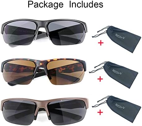 YsorrisoX, 3 опаковки Бифокальных Слънчеви очила за четене за мъже и жени с Регулируема покритие на носа, Цветни Слънчеви очила за четене
