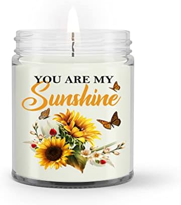 Ароматни свещи Sunflower, Ти си моето Слънце, Ден на майката, Подарък на майка ми за рожден Ден, Подарък за Деня на майката (Лавандула