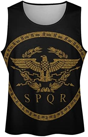Мъжка Риза с Емблемата на Римската империя SPQR, Летни Спортни Тениски За Фитнес Без Ръкави