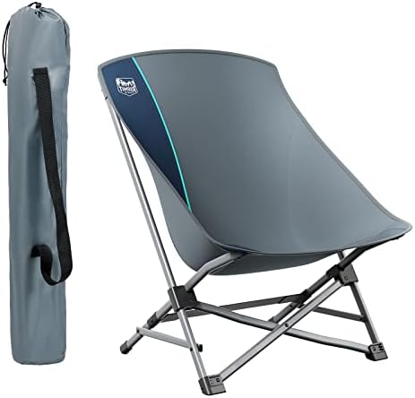 Лека Сгъваема Походный стол TIMBER RIDGE за възрастни, Устойчиви на Плажни Столове с ниски седалка и чанта за носене, Преносим