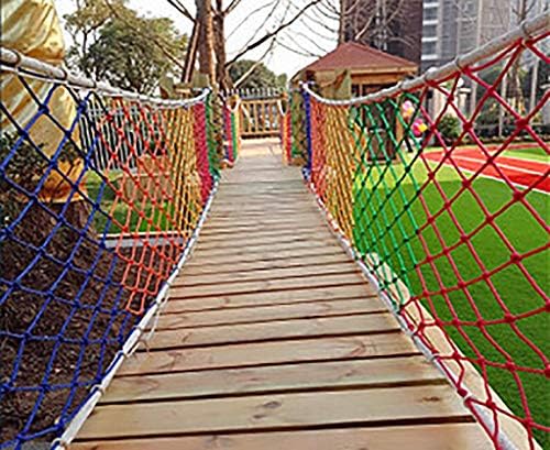Защитна мрежа за детска площадка, Цветна декоративна решетка от въже с дебелина 6 мм * 8 см, Покриваща окото, Мрежа за подкрепа на пратката,
