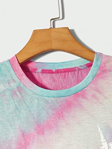 Мъжки t-shirt Verdusa за оцветяване на Сливане С Къс ръкав и кръгло деколте