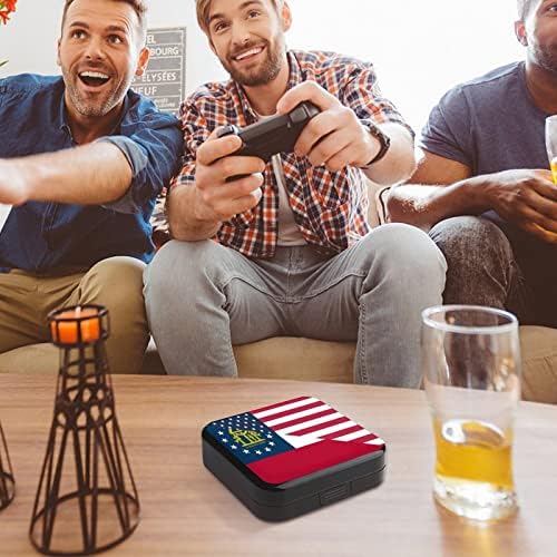 Калъф за игра на карти с флага на САЩ и щата Джорджия за ключ с Индивидуален Дизайн Switch Lite Преносим Кутия За Съхранение