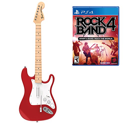 Mad Catz Rock Band 4 Безжична Китара контрольор Fender Stratocaster и комплект софтуер за PlayStation 4 - Червен