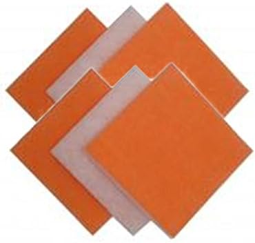 (6 опаковки) Оранжево-бели тампони за въздушен филтър от полиестер с дебелина от 1 инч, MERV 8, Лепкава (10x10x1)