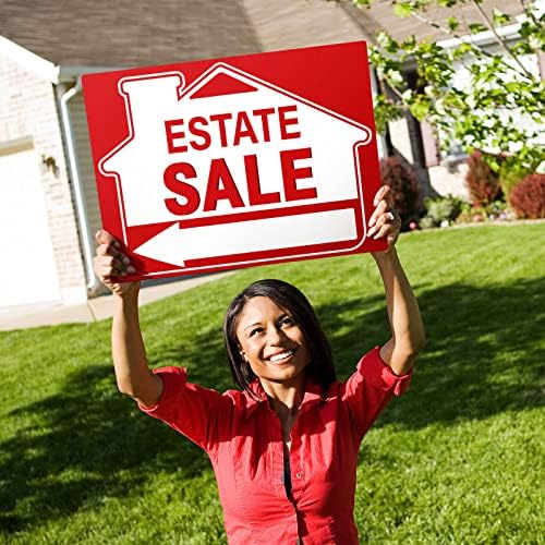 [10 x] Набор от знаци за продажба на недвижими имоти, Двустранни знаци за двор за продажба на недвижими имоти с размери 17 х 13 см,