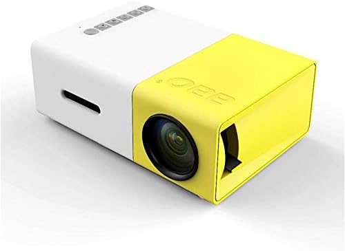 Teerwere 1080P видео проектор Преносим Офис за домашно Кино LCD led проектор 400-600 Лумена 320x240 Домашен Шрайбпроектор за вътрешно/външно използване с функция Speak (Цвят: жълт раз