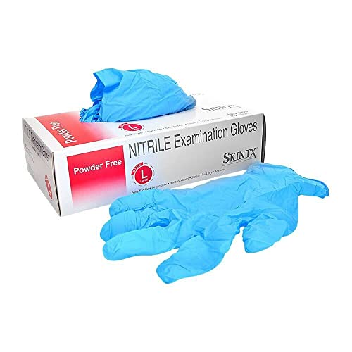 Ръкавици за разглеждане без нитриловой прах Eunicole Blue, текстура, 3,5 mils + /- 0,5, нестерильные, без латекс и горски плодове, сини, X-Large (1 опаковка за 90 броя)