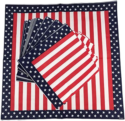 100 опаковки червени, бели и сини патриотични хартиени салфетки на 4-ти юли, родолюбива партия, САЩ Кърпички