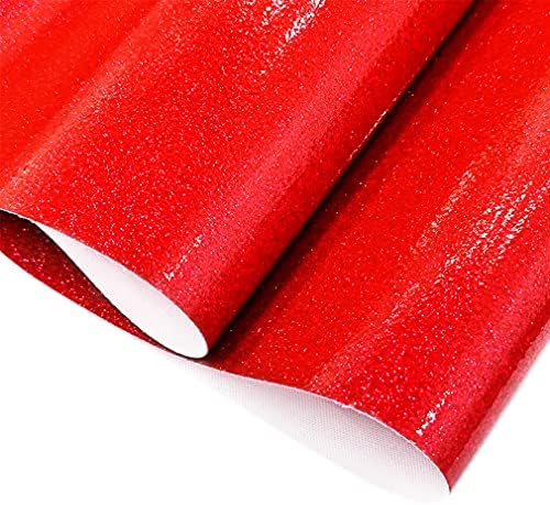 Листове от изкуствена кожа HYANG Red PU, 1 ролка, 12 X 53 (30 cm x 135 см), изкуствена кожа, Много подходящ за производство на кожени обеци, бантов, чанти, шиене (Galaxy)