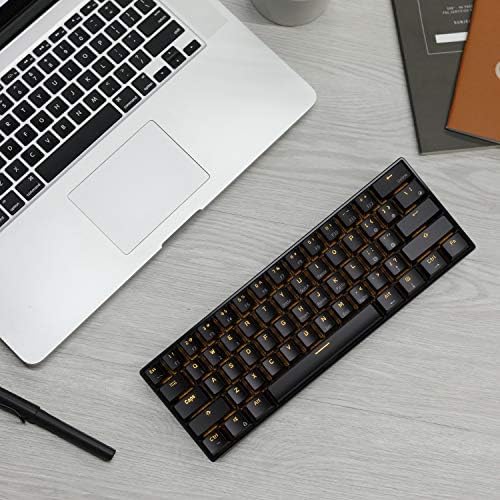 Безжична детска клавиатура на NEDYALKO ROYAL KLUDGE RK61 на 60% Ръчна, Ультракомпактная Bluetooth клавиатура с тактильными ключове син цвят, съвместима за свързване на няколко устр?