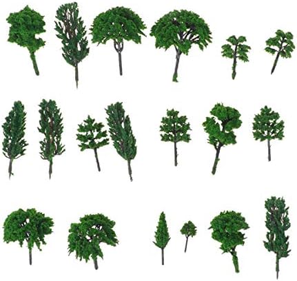 Преносим Миниатюрен Влак 100шт Модел Дървета Модел Природа Дървета Пейзажные Дървета Пластмасови Зелени Растения за Украса на Сладкиш на Масата